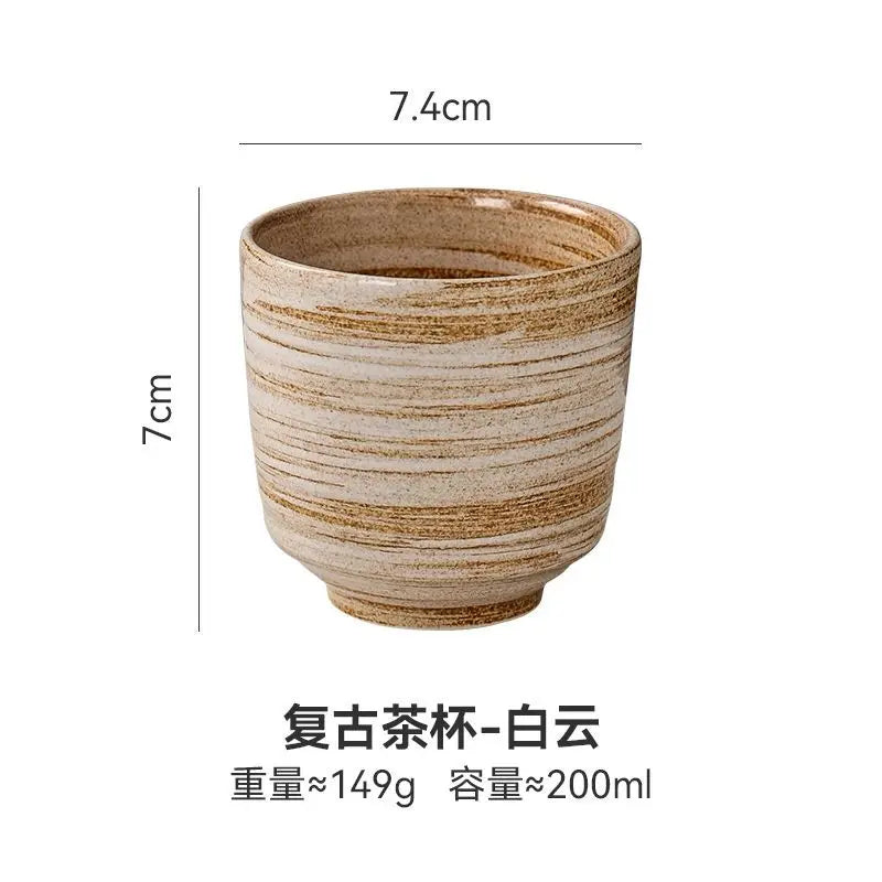 Japanese style Hefeng hand-painted ceramic tea cup, wine cup, small size drinking cup, hotel heat-resistant thickened home tea