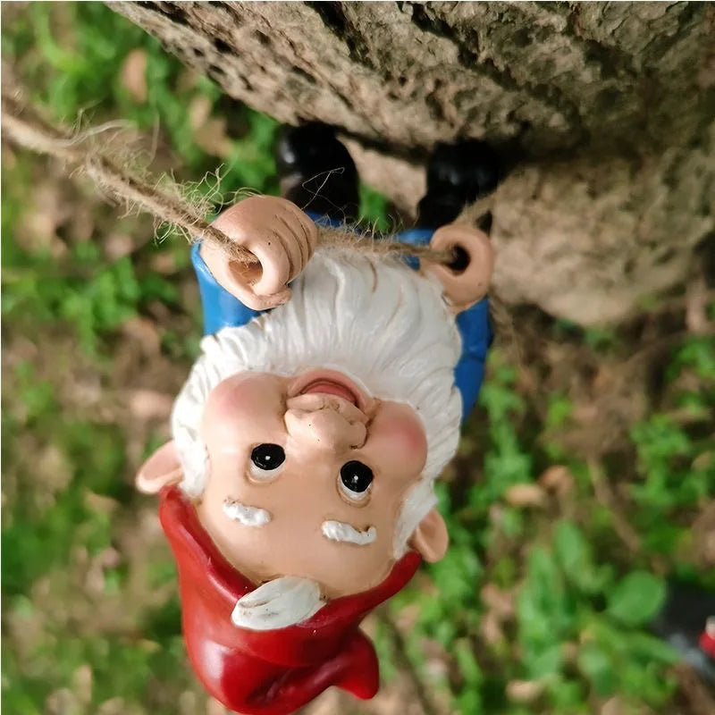Prysý horolezectví Gnome Sochařství bílé vousy trpasličí umění socha nádvoří krajina Figurky zahradní strom dekorace elf přívěsek