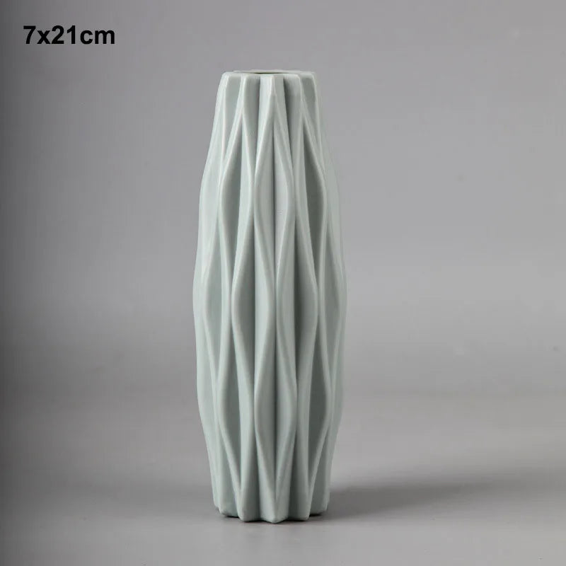 Morandi Plastic Vase Living Room Decoration Ornaments Modern Origami Plastic Vases for Flower Arrangements Home Decoration