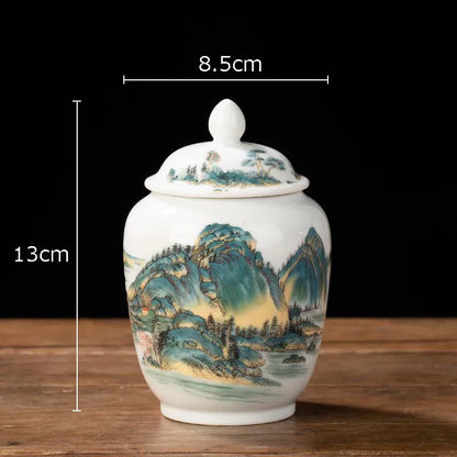 Blue and White Porcelain Tea Canister Ceramic Tea Organizer Box Storage Jars Desk Decoration Tea Jar Coffee Container Tea Caddy