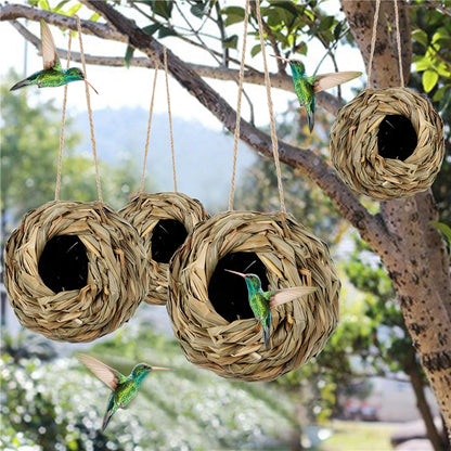 Nido de pájaros Pájaro de pájaros CAGE NATURAL CABLA DE CABLA Spherical Hummingbird Nest al aire libre Nido de pájaros colgantes colgantes Competería