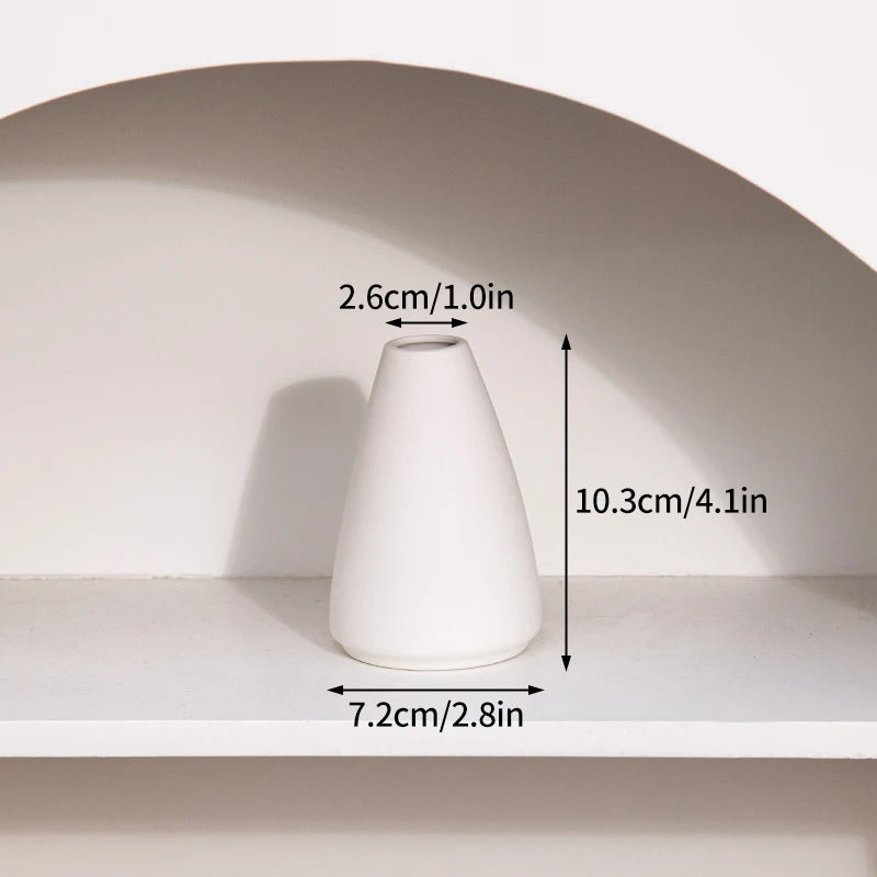 White Ceramic Vase Modern Decorative Vase for Pampas Grass Minimalist Flower Vases for Centerpiece Wedding Office Home Decor