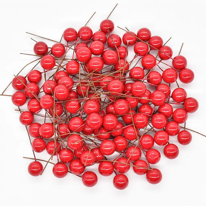 50-300Pcs Pearl Stamens Artificial Flower Small Berries Cherry For Wedding Party Gift Box Christmas DIY Wreath Home Decorations