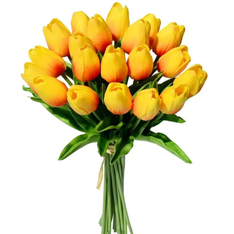 5/10pcs sztuczny bukiet kwiat Tulip Bukiet Real Touch PE Fałkowicz Fałszywy kwiat do dekoracji ślubnej Kwiaty do domu dekoraive