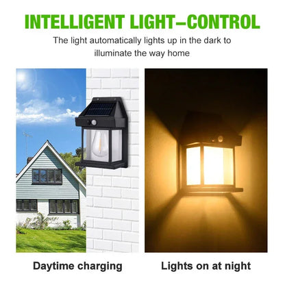Udendørs Solar Væglampe Vandtæt Tungsten Filament Lampe Induktionslampe Husholdningslys Havevæglampe