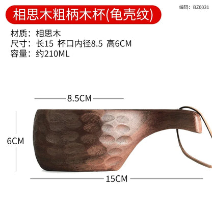 Natural Solid Wood Finnish Cup Outdoor Camping Mug Natural Acacia Wooden Tea Cup Milk Tea Wine Cup Portable Anti Scalding