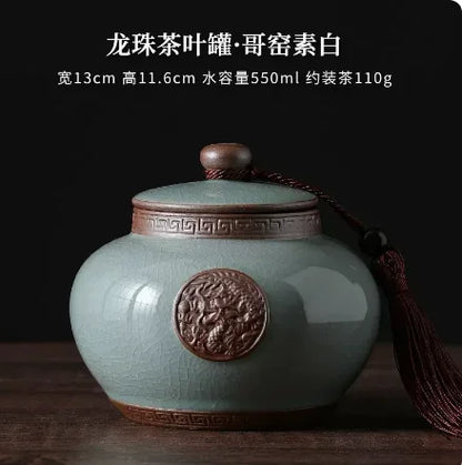 Ceramic Tea Caddy Storage Tank Sealed Jar Candy Jar Tea Box Sugar Bowl Tea Organizer Home Food Container Decorative Jars Tea Can