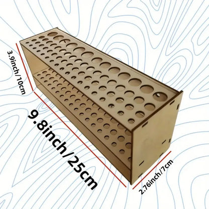 67-Slot Premium Wooden Brush Holder - Durable Artist Desk Organizer, Pencil & Paint Brushes Storage, Elegant Art & Craft Supplie
