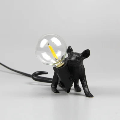 Nordic Cartoon Mouse Resin Night Lamp, Resin Animal Rat, Home Decor, Bedside Lighting Fixtures, E12