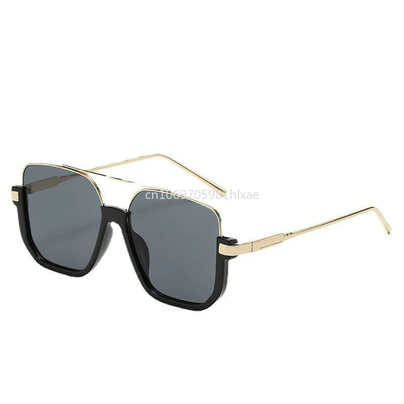 Moda vintage wielkie okulary przeciwsłoneczne half metalowa ramka Uv400 Sun Shades Women Men Men Trendy Mand Design okulary okulary okulary