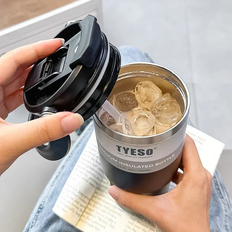 Tyeso Stainless Steel Coffee Cup Cold And Hot Double-layer Insulated Cup Tumbler Thermo Water Bottle Car Travel Mug Vacuum Flask