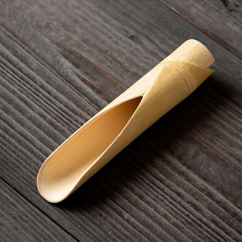 Handmade Bamboo Tea Scoop Traditional Zen Kung Fu Teaware Accessories Kitchen Seasoning Dispenser Tool Coffee Bean Spoon Shovel