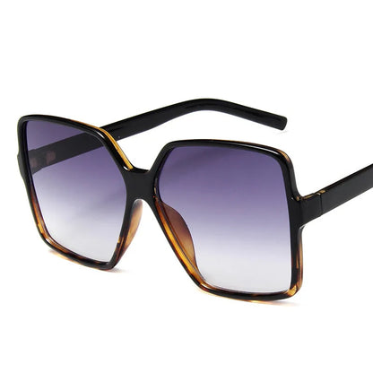 Módní ženy nadměrné sluneční brýle Gradient Plastic Brand Designer Žena sluneční brýle UV400