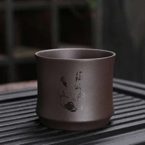 Chinese Yixing Purple Clay Teacup Portable Meditation Cup Handmade Boutique Tea Bowl Master Cup Customized Tea Set 120ml
