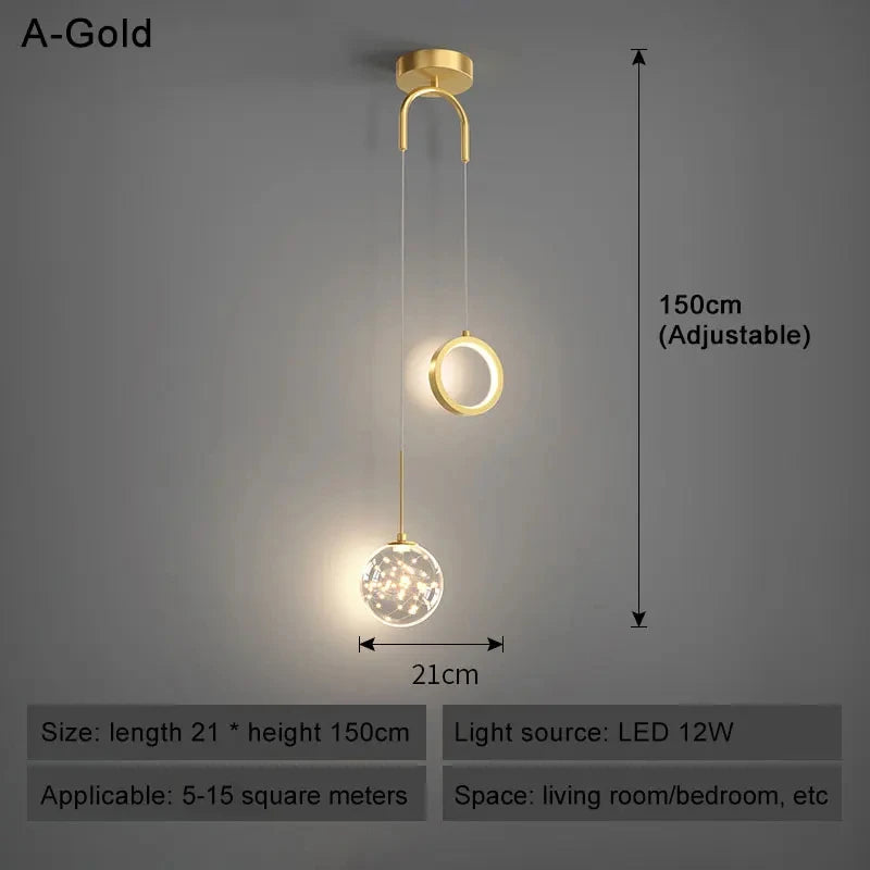 Starry Sky Projection Style Circular Led Pendant Light Living Room Dining Room Bedroom Cafe Indoor Lighting Decoration