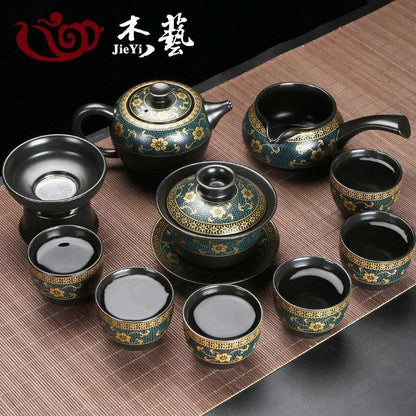 Upscale Tea Sets Ceramic Kung Fu Teaset Teacup Porcelain Service Gaiwan Tea Cups Mug of Tea Ceremony Teapot