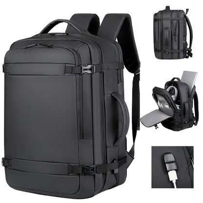 2023 40EXPandable USB Travel Backpack, Vlucht goedgekeurd draagtassen voor vliegtuigen, waterbestendig duurzame 17-inch rugzakmannen