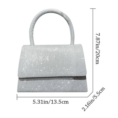 Nuevo bolso de noche de seda brillante plateado Mujeres de moda elegante Fashion Banquete Cadena de embrague Bolsos de hombro de lujo Bolso Femenino