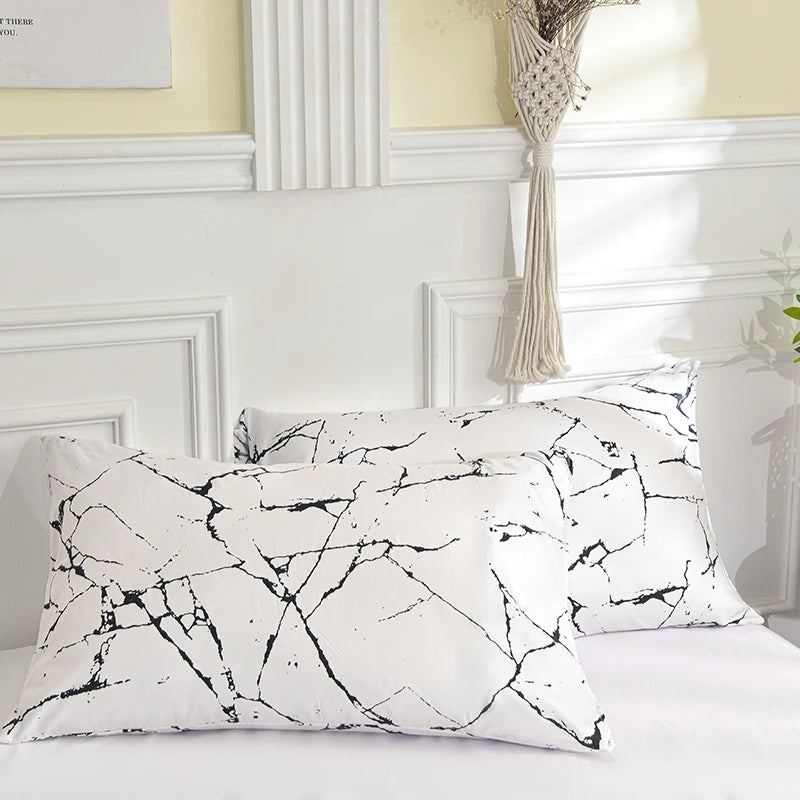 Bedding preto e branco Conjunto para cama de casal Sabanas Cama Matrimonial Queen/King Edice