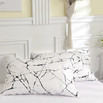 Sort og hvid sengetøj til dobbeltseng Sabanas Cama Matrimonial Queen/King -dyne sætter en enkelt dyneovertræk med pudebetræk