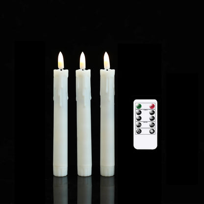 חבילה של 7 אינץ 'של 3 שלט רחוק LED נרות נרות דקורטיביים, נרות חתונה אלקטרוניים ללא סוללה עם טיימר עם טיימר