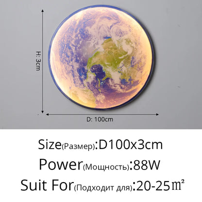 Nordic modern creative moon Earth LED wall lamp living room, bedroom study dining room decorative wall lamp/ceiling light