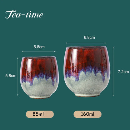 85/160ML Japanese Style Teacup Water Cup Stoneware Ceramic Coffee Cups Kiln Change Kungfu Teacup Beer Tea Mug Cuisine Drinkware
