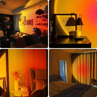USB Sunset Lamp Sunset Ambiance Night Light Projector Lamp for Bedroom Atmosphere Light Wall Decor Gift