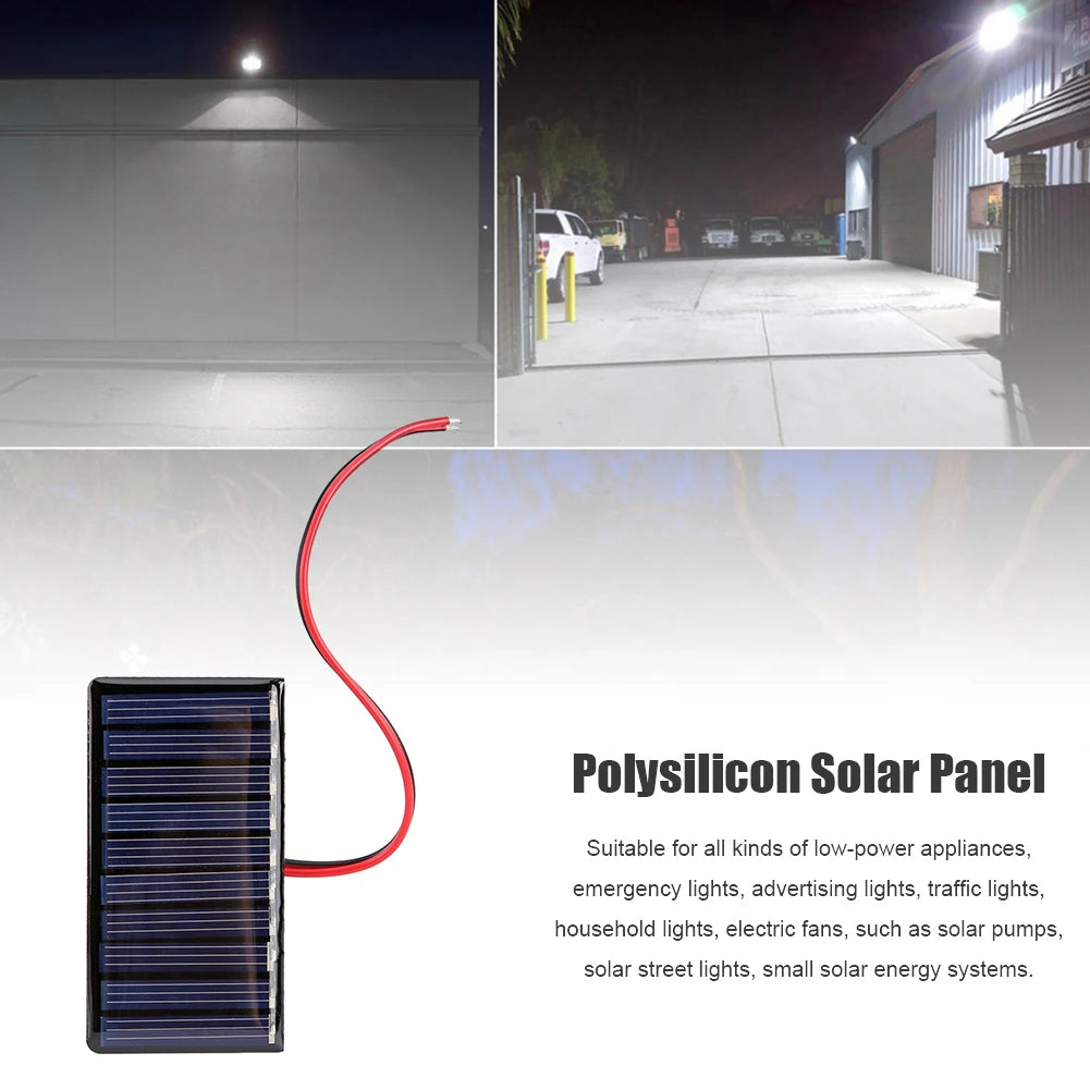 1/2/3 copë 0.3W 5V/0.2W 4V Paneli Diellor Epoxy Bordi Polysilicon me Modulin e Sistemit Diellor Mini Wire për Karikuesin e Fuqisë së Baterisë Diellore