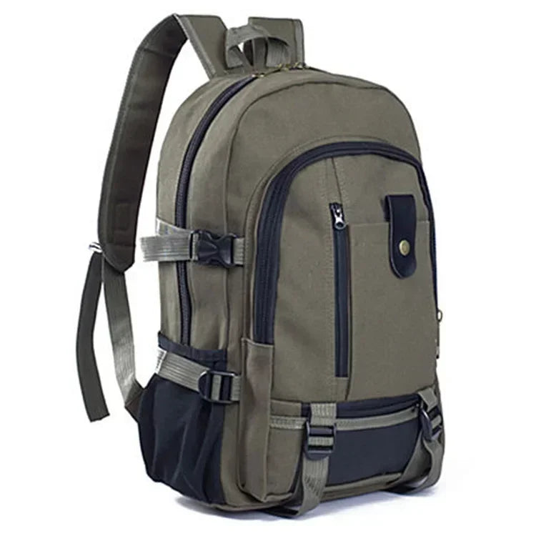 Bolsa de acampamento para viagens ao ar livre Bolsa de montanhismo Backpack de grande capacidade para homens Mochilas da High School de Canvas