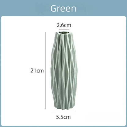 1Pc Diamond Plastic Vase Imitation Ceramic Flower Pot Thick And Durable Suitable For Living Room Bedroom Home Holiday Decoration