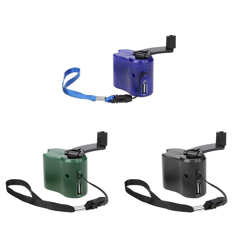 Portable 1 pièce USB Téléphone Charger d'urgence Camping Randonnée EDC Outdoor Sports Hand Crank Travel Charger Camping