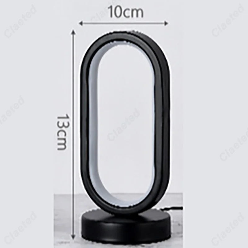 LED Oval Desk Lamp Retro Simple Dimmable USB Plug-in Bedroom Bedside Lamp Warm Bar Restaurant Atmosphere Decoration Lighting