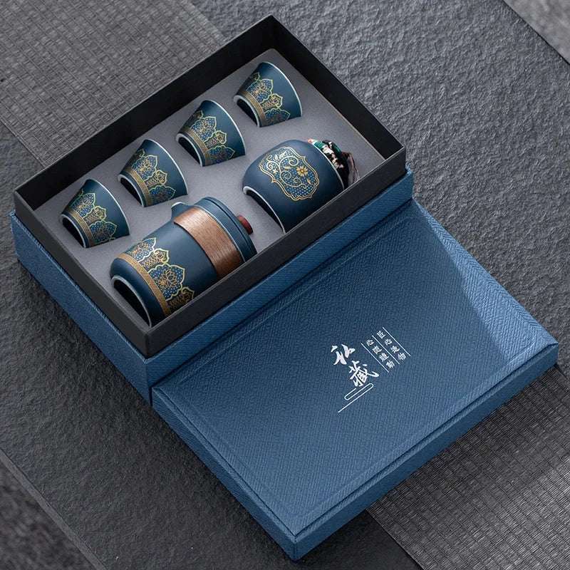 Retro Style Tea Set Gift Box Set Fast Ceramic Business Gifts Company Staff with Hand Gifts