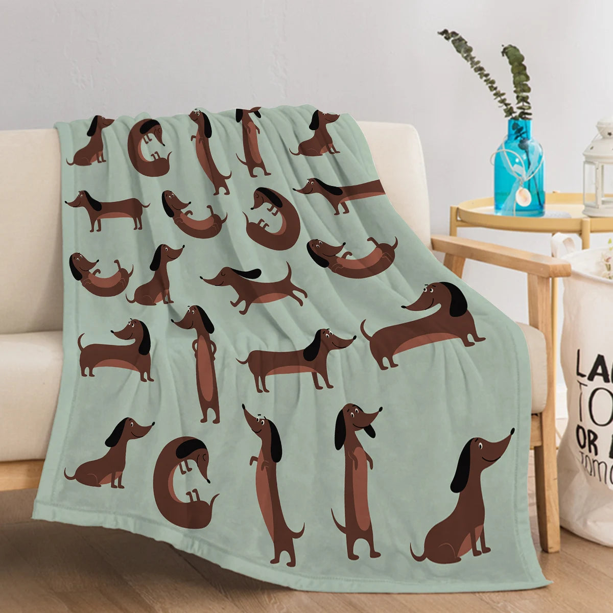 The Dachshund Pose Blanket Printed Throw Blanket Plush Fluffy Flannel Fleece Blanket Soft Throws for Sofa Couch and Bed