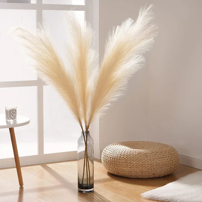 39inch Fluffy Artificial Pampas Grass Floare pentru decor Boho Buchet Flori Nuntă Casă de Crăciun Decorat Flori Fake Reed