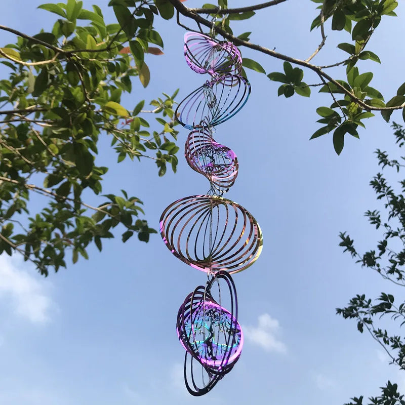 Cammini di vento rotante 3D Tree of Life Finner Bell per l'arredamento della casa Astetica Giardino Decorazione a vento all'aperto