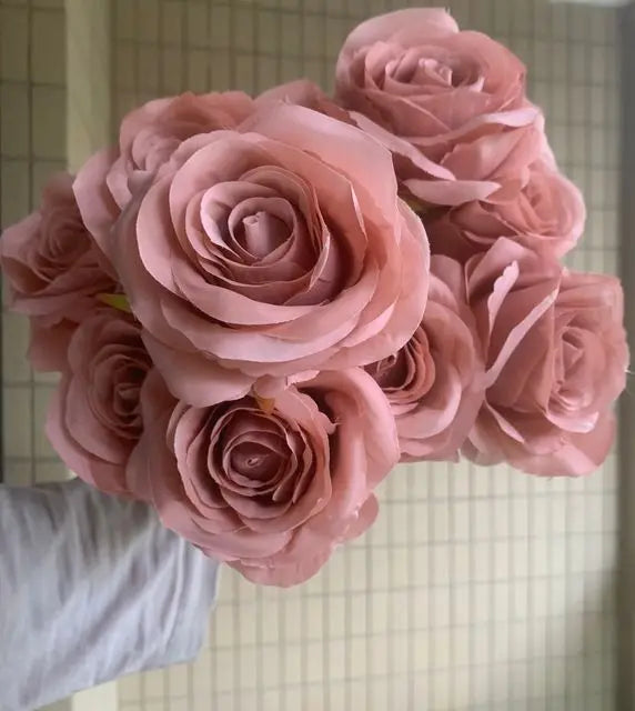 Décor de mariage rose poussière rose blush nude clairs riz blanc artificiel rose flower row road guide fleur s dropshipping