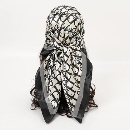 90 cm lettre carrée patchwork en soie écharpes satin féminine sweche de châchage châle de châle de châle bandanna accessoires