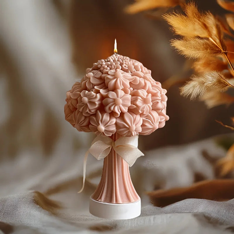 New 3D Rose Bouquet Candle Silicone Mold Chrysanthemum Flower Cluster Resin Mold Flower Peony Gypsum Mold Valentine's Day Gift
