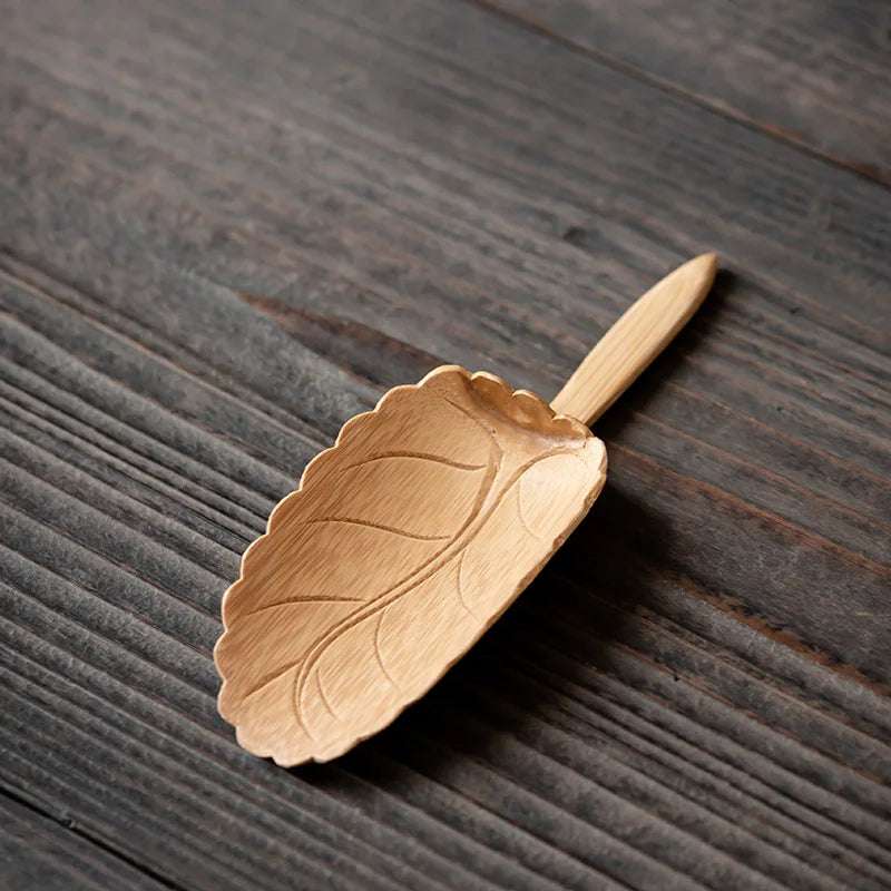 Handmade Bamboo Tea Scoop Traditional Zen Kung Fu Teaware Accessories Kitchen Seasoning Dispenser Tool Coffee Bean Spoon Shovel