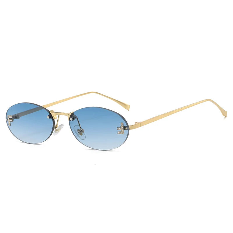 Cat eye rimless sunglasses sales