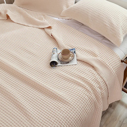 Japonia Waffle Plaid Cotton Bilk do łóżka Pojedyncza królowa King Bedspread Sofa Koce Rzuć bawełniany okładka okładka łóżka