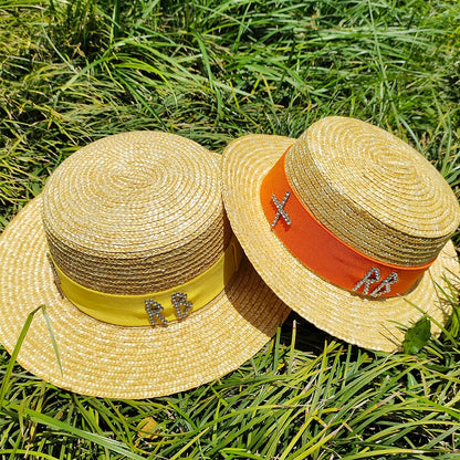 Summer Parent-child Wheat Straw Straw Straw Hat Sunshade Sun Hat Women’s and Children's Straw Hat Fashion Color Matching