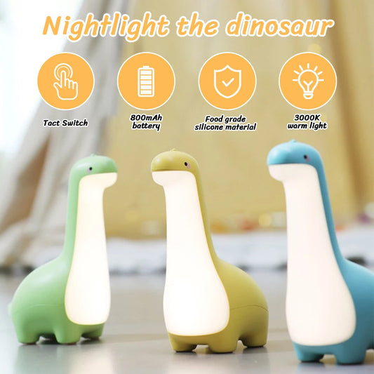 Long Necked Dinosaur Light USB Charging Soft Light With Sleeping Light Children's Cartoon Bedside Feeding LED Cute Night Light