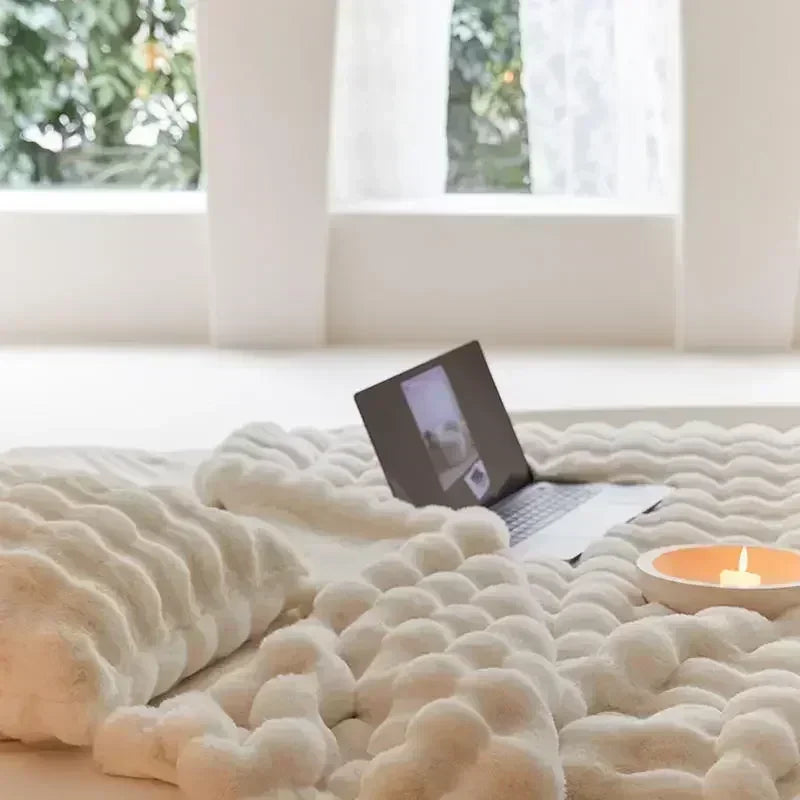 Toskansk imitasjon pelsteppe for vinter luksusvarme super komfortable tepper for senger high-end varmt vinterteppe for sofa