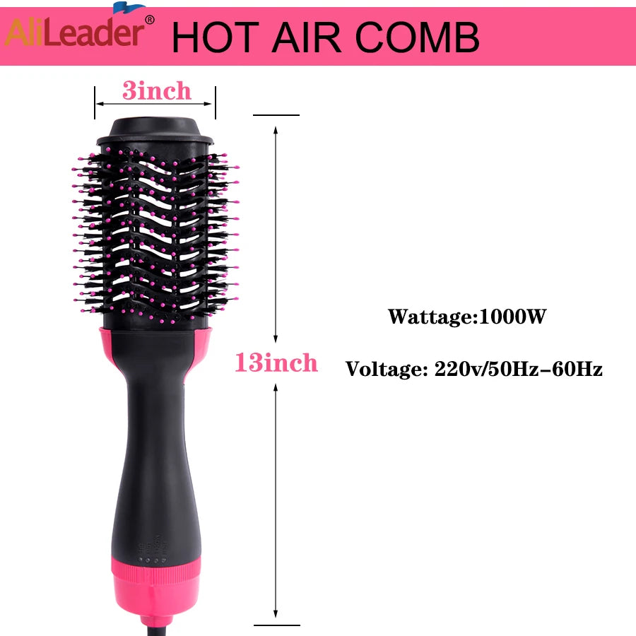 Un paso Aire caliente Cepillo Salón Profesional Secador de cabello y volumen Cepillo de aire caliente Generador de iones negativo Retraso de cabello