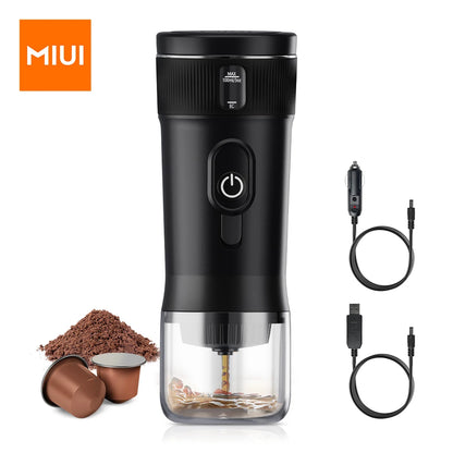MIUI Portable Coffee Maker MIUI Small Espresso Machine DC12V Travel Coffee Maker for Car Outdoors Camping Backpacker Lightweight