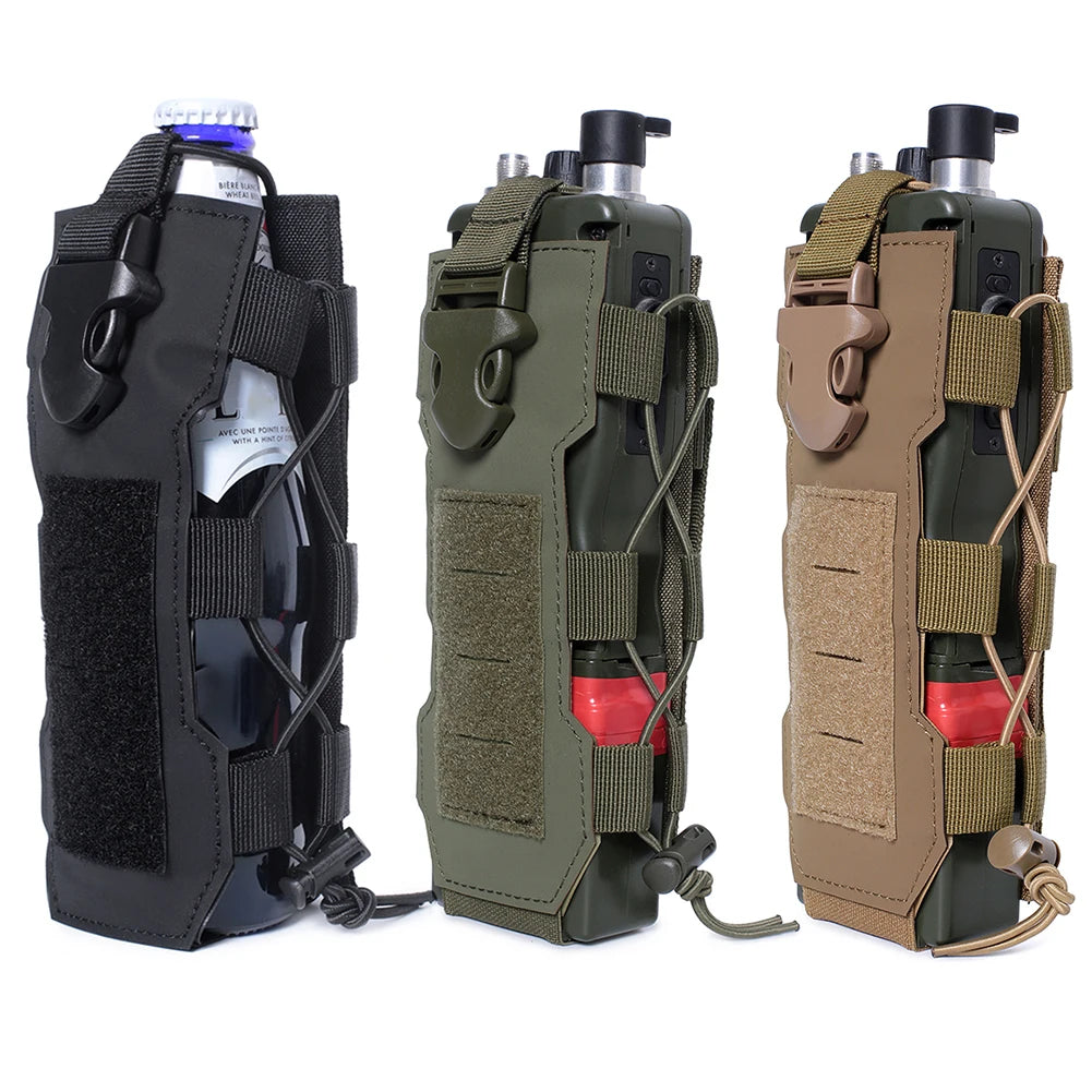 Molle Bag Water Bottle Bag Outdoor Travel Camping Hiking Fishing Drawstring Bottle Case Kettle Holder Carrier Tourniquet Pouch