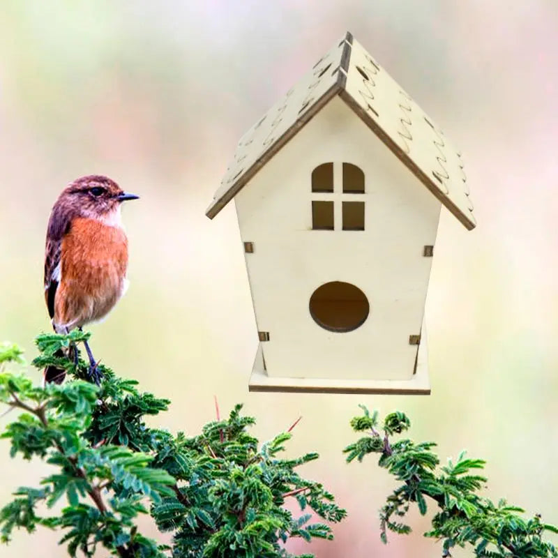 Naturalne drewniane gniazdo dla ptaków dla kreatywnych ręcznie robionych rzemiosło dekoracyjne symulowane pudełko na bluebird finch wren chickadee